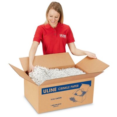 Crinkle Paper - 10 lb, Metallic Blend, Silver and White, Silver/White - ULINE - S-9834S/W