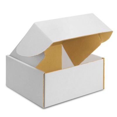10 x 10 x 5" White Tab Locking Literature Mailers S-9843