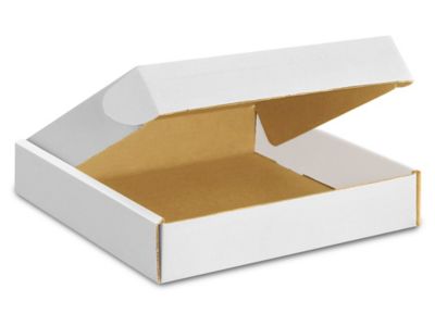 11 3/4 x 10 3/4 x 2 1/4" White Tab Locking Literature Mailers S-9844