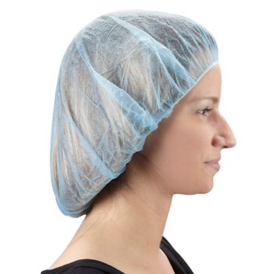 Polypropylene Bouffant Caps - 18", Blue S-9891BLU