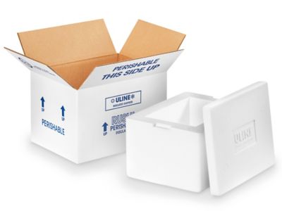  Cold Insulated Styrofoam Shipping Box + Gel Packs : Office  Products