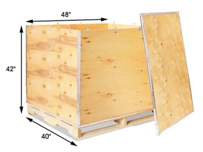 Caja de Madera con Tarima - 48 x 40 x 42 - 122 x 102 x 107 cm S-9922 -  Uline