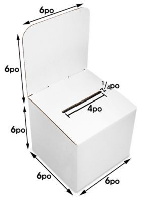 Lot De 2 Urnes En Carton Blanc Pour Votes Ou Dons - Avec Fente Et Panneau Amovible