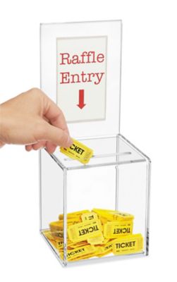 Acrylic Ballot Box - Clear, 5 x 5 x 6" S-9925