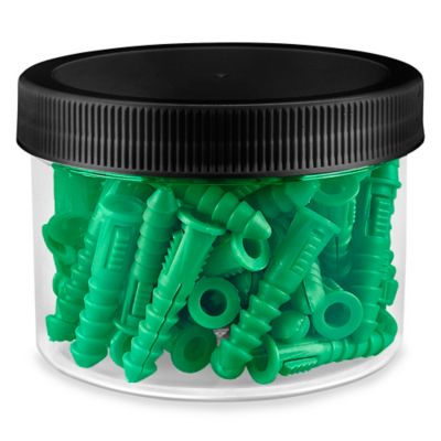 Uline Slime Containers 8 Oz Clear With White Lids Wide Mouth