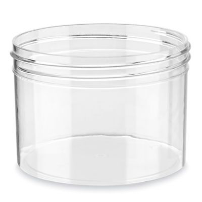 Translucent Round Wide-Mouth Plastic Jars Bulk Pack - 8 oz, Black