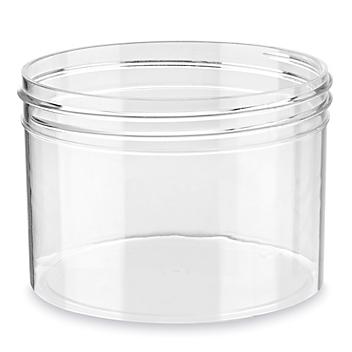 Clear Round Wide-Mouth Plastic Jars Bulk Pack - 8 oz, Jars Only S-9935B-JAR