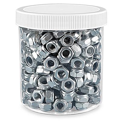 Clear Round Wide-Mouth Plastic Jars - 16 oz, White Cap S-9936 - Uline