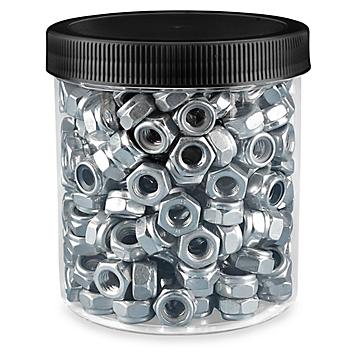Clear Round Wide-Mouth Plastic Jars Bulk Pack - 16 oz, Black Cap S-9936B-BL