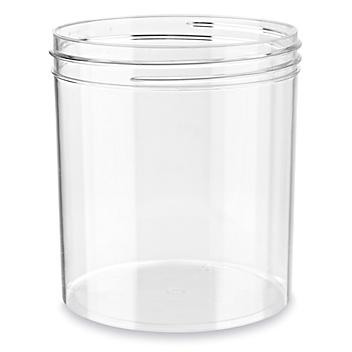 Clear Round Wide-Mouth Plastic Jars Bulk Pack - 16 oz, Jars Only S-9936B-JAR
