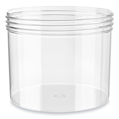 Clear Round Wide-Mouth Plastic Jars Bulk Pack - 32 oz, Jars Only S-9937B-JAR