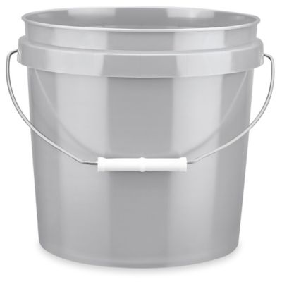 RightPail ™ 2 Gallon Open Head Plastic Bucket - Plastic Handle – White