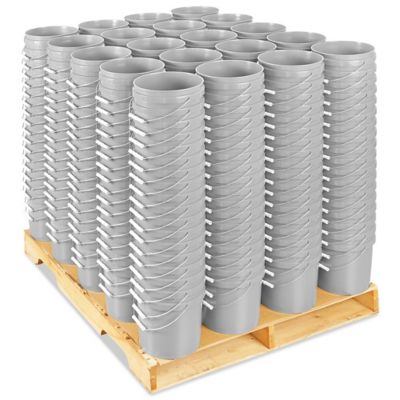 Plastic Pail Skid Lot - 2 Gallon, Gray S-9941GRS