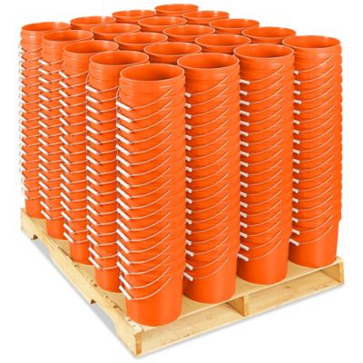 Plastic Pail Skid Lot - 2 Gallon, Orange S-9941OS
