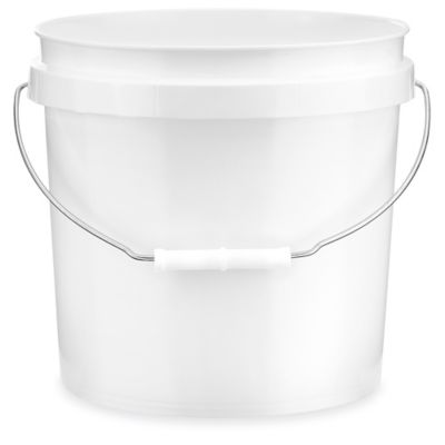 2 Gallon White Square Plastic Pail with Metal Handle (P8 Series)