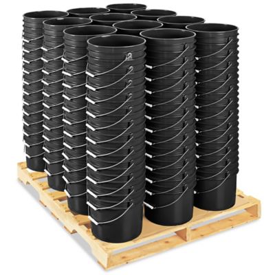 Plastic Pail Skid Lot - 3.5 Gallon, Black S-9942BLS