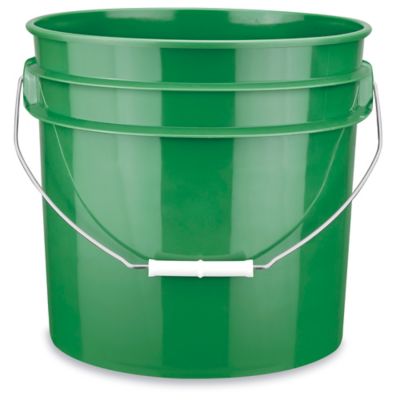 3.5 Gallon Green Plastic Pail with Metal Handle, Un Rated (P6 Series)