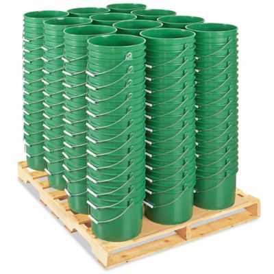 Plastic Pail Skid Lot - 3.5 Gallon, Green S-9942GS