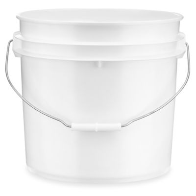 3.5 Gallon Bucket Metal Handle with Lid, White
