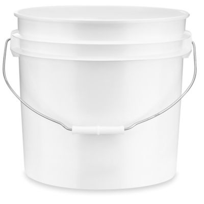 3.3 Gallon White Square Plastic Pail with Metal Handle (P8 Series)