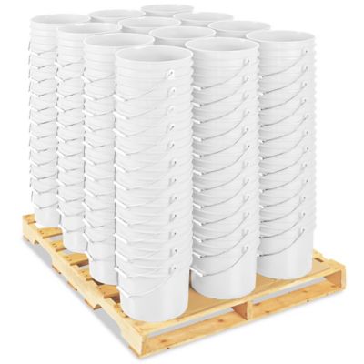 Plastic Pail Skid Lot - 3.5 Gallon, White S-9942WS