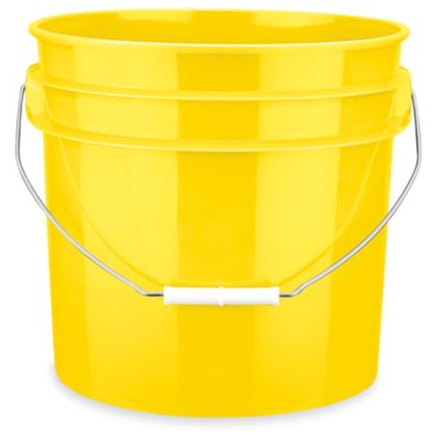 Plastic Pail - 3.5 Gallon, Yellow - ULINE - Qty of 5 - S-9942Y