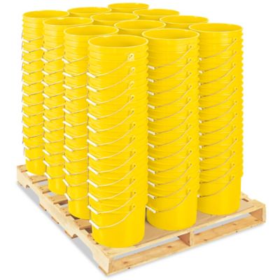 Plastic Pail Skid Lot - 3.5 Gallon, Yellow S-9942YS