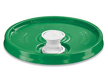 Lid with Spout for 3.5, 5, 6 and 7 Gallon Plastic Pail - Green S-9943G
