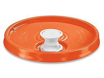 Lid with Spout for 3.5, 5, 6 and 7 Gallon Plastic Pail - Orange S-9943O