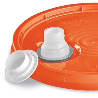 Lid with Spout for 3.5, 5, 6 and 7 Gallon Plastic Pail - Gray S-9943GR -  Uline