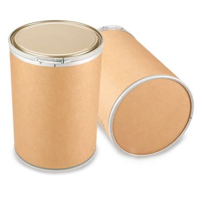 Vestil FDR-12 Round Fiber Drum – 12 Gallon, 130 Lb Capacity, Brown, Stackable, No Steel Components