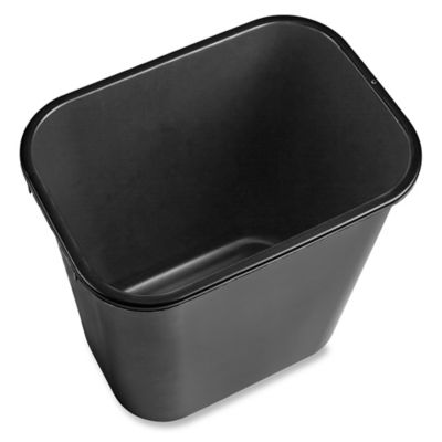 Rubbermaid Rectangular Plastic Trash Can 7 Gallons 15 H x 14 12 W x 10 12 D  Black Pack Of 3 Cans - Office Depot