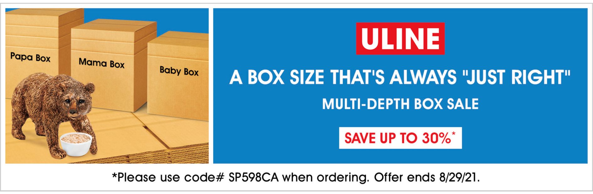 SP598CA Multi-Depth Box Sale, Save up to 30%, Use code SP598CA, Offer ends 8/29/21