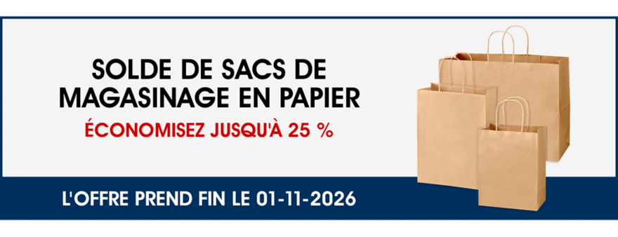 Solde de sacs de magasinage en papier Uline