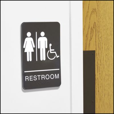 Enseignes de toilettes et d'accès en plastique