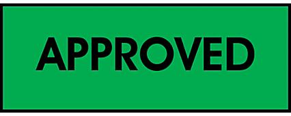 Preprinted Tape - "Approved", 2" x 55 yds