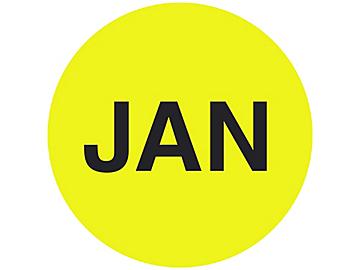 Circle Months of the Year Labels - "JAN", 1"