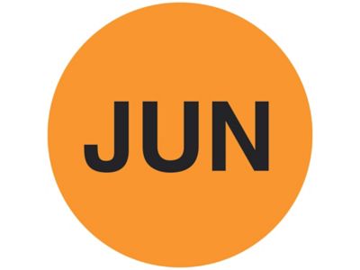 Étiquettes adhésives mois de l'année – « JUN », 1 po, circulaire