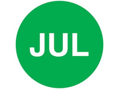 Étiquettes adhésives mois de l'année – « JUL », 1 po, circulaire