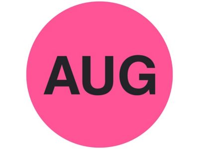 Étiquettes adhésives mois de l'année – « AUG », 1 po, circulaire