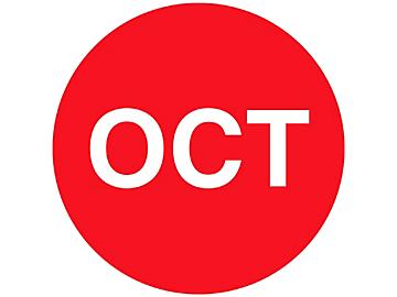 Circle Months of the Year Labels - "OCT", 1"