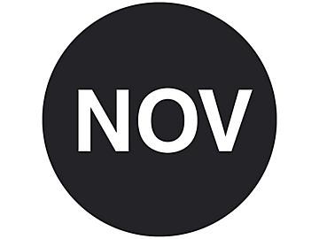 Circle Months of the Year Labels - "NOV", 1"