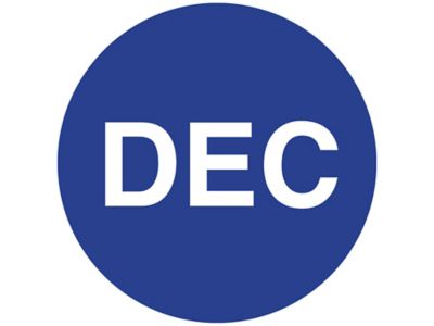 Circle Months of the Year Labels - "DEC", 1"