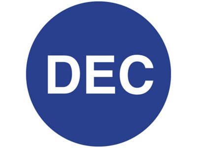 Étiquettes adhésives mois de l'année – « DEC », 1 po, circulaire