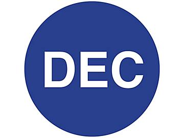 Circle Months of the Year Labels - "DEC", 1"