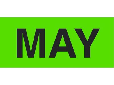 Étiquettes adhésives mois de l'année – « MAY », 2 x 3 po