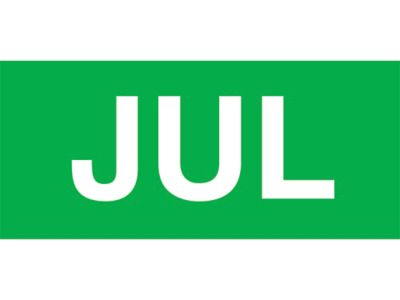 Étiquettes adhésives mois de l'année – « JUL », 2 x 3 po