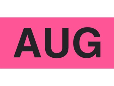 Étiquettes adhésives mois de l'année – « AUG », 2 x 3 po