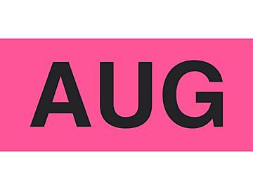 Months of the Year Labels - "AUG", 2 x 3"