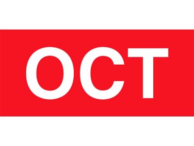 Étiquettes adhésives mois de l'année – « OCT », 2 x 3 po
